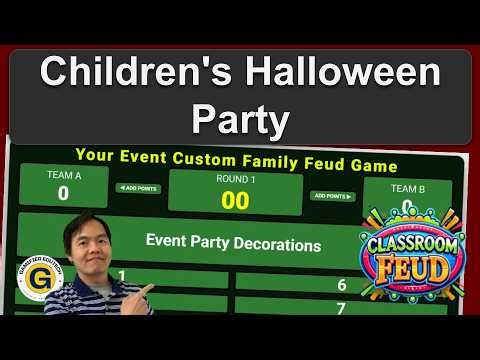Children's Halloween Party Family Feud Questions and Answers Game No Google Slides Templates Needed