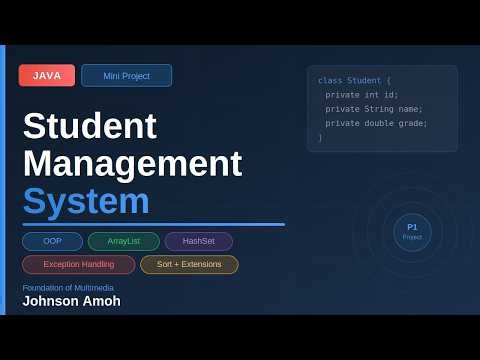 Johnson Amoh | Student Management System | Java Mini Project