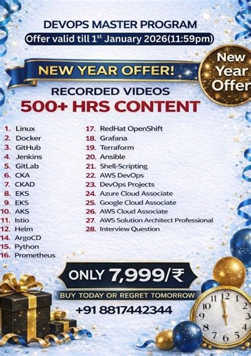 DevOps Master Program | 500+ Hours @ ₹7,999 | New Year Offer 🎉 #devops #newyearoffer #program