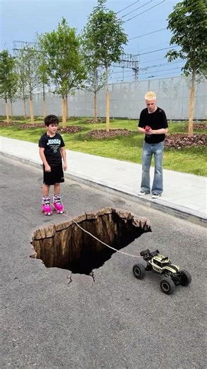 Which car will push it into the abyss?