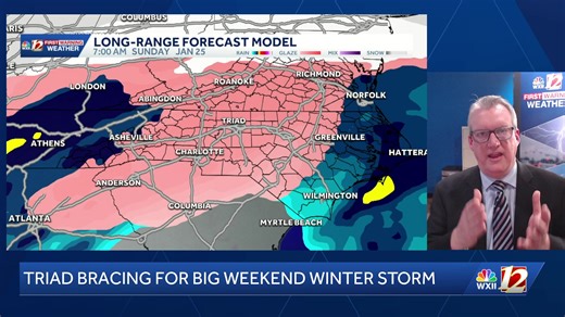 WATCH LIVE: Meteorologist Brian Slocum gives an update on North Carolina cold blast that may set up significant winter storm this weekend. https://www.wxii12.com/article/triad-north-carolina-cold-weekend-storm-snow-ice/70057304 | WXII 12 NEWS