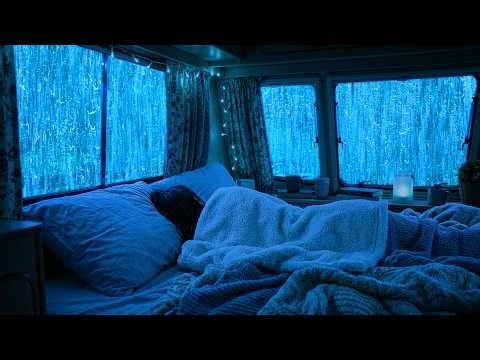 Rain Sounds for Sleeping ⚡ Rain and Thunder in Your Car Late at Night to Help You Fall Asleep Fast