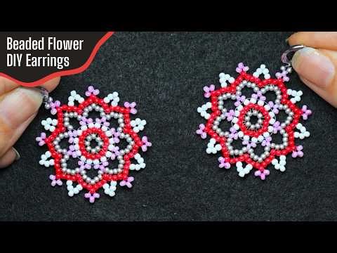 ⭐ DIY Seed Bead Flower Earrings 🌸 Easy Design That Looks Stunning | Mother’s Day Gift Idea