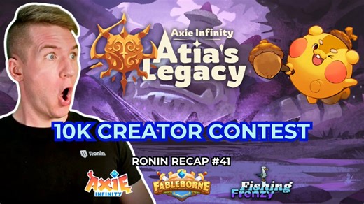 The Ronin Recap is here!0:10 Atia's Legacy1:12 Kaito x Axie Creator Contest1:27 Codex Season 12:33 Fishing Frenzy Chapter 3 Leaks3:35 Fableborne PvP SystemWhich games are you most hyped for?