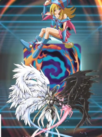 FUSING: ​🦖🧭 Digimon X Yu-Gi-Oh 🃏🔮 😇😈 Mastemon X Dark Magician Girl 🦹🏼‍♀️🩷 #darkmagiciangirl #mastemon #yugioh #digimon #fusion