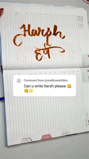 "Harsh" Best Handwriting in the world #trending #ytshorts #artist #calligraphy #name #magic #pen