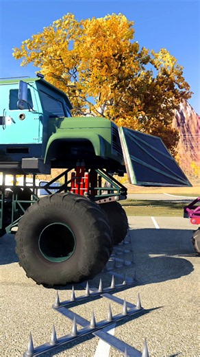 Spike Strip Vs Vehicles! Tires Poping Test — BeamNG.drive #beamngdrive #beamng