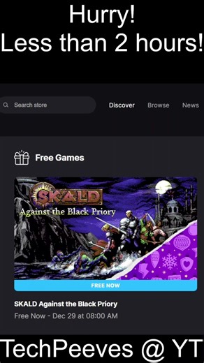 HURRY! 2HRS Left! Get Top Rated Old School RPG Horror game FREE! Epic Games Mystery Giveaway! SKALD