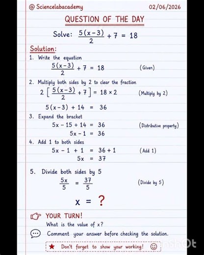 What's the value of X ?#mathematics #sciencelabacademy #math