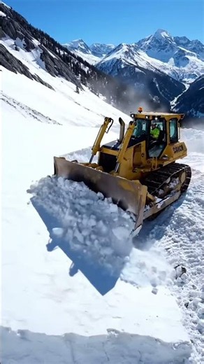 Massive Bulldozer Clears EPIC Mountain Snow! 🚜❄️