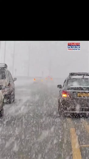 Fresh snowfall on the way to Sonamarg transforms the scenic route into a breathtaking winter wonderland, with mesmerising visuals capturing snow-covered roads, mountains, and trees, quickly going viral across social media platforms. [Sonamarg, snowfall, winter wonderland, viral video] source: 📹 @travelogearholidays #TNTrendingNow | TIMES NOW