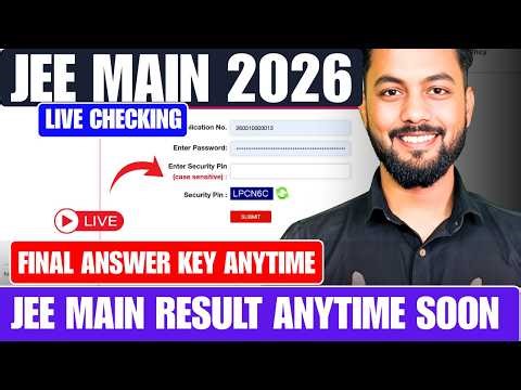 LIVE|JEE Main 2026 Final Answer Key Anytime|JEE Main 2026 Result|JEE Main 2026 Marks Vs %tile
