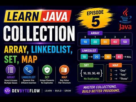 Collections in Java: Array, LinkedList, Set & Map | Java Programming Course – Episode 5 |