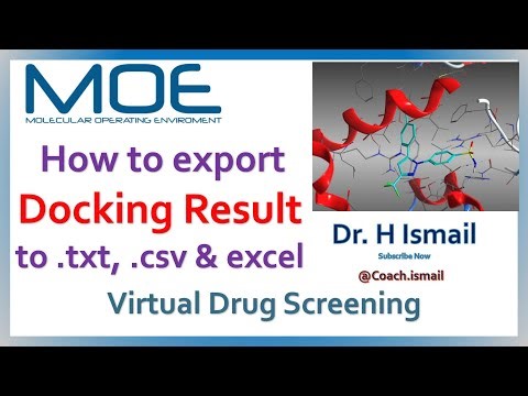 How to Export Docking Results to TXT, CSV & Excel in MOE | Complete Step-by-Step Guide | MOE Docking