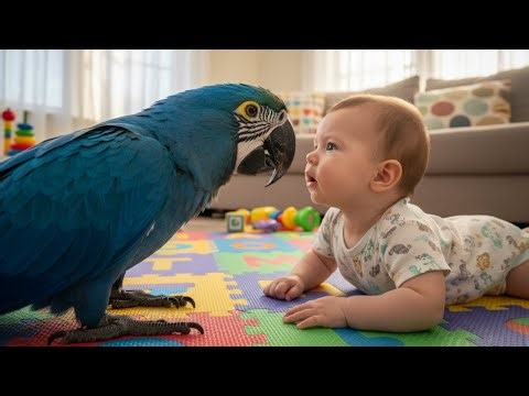 Parents Left Blue And Gold Macaw Alone With Baby For 2 Minutes – Nanny Cam Footage Made Them Gasp!