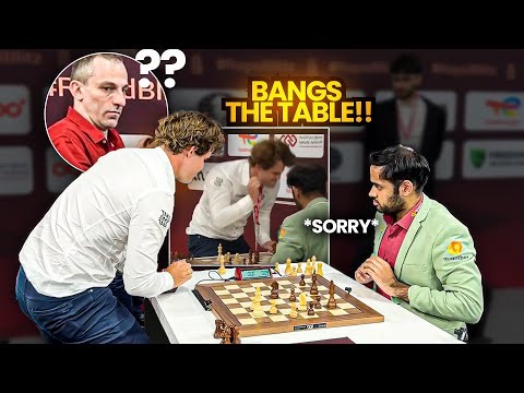 Magnus Carlsen BANGS the table AGAIN!!