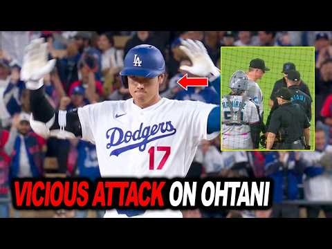 CHAOTIC FIGHT At Dodger Stadium In The 9th Inning — Ohtani Attacked By 2 Marlins Players