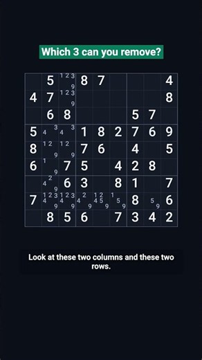 Which 3 can you remove? | Sudoku Shorts #sudoku #puzzle #sudokutips