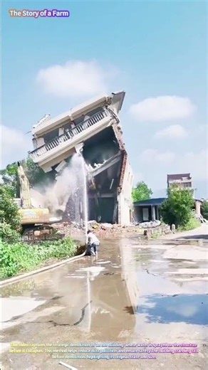 Demolition of Old Building: Reducing Dust with Water Spray 🏗💧