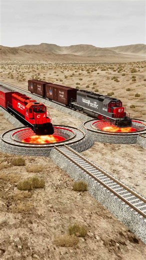 Trains vs LAVA 🌋 | Cars vs Trains - BeamNG.Drive Flatbed Crashes