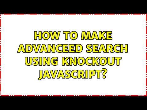 How to make advanceed search using Knockout javascript?