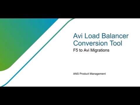VMware Avi Load Balancer Conversion Tool