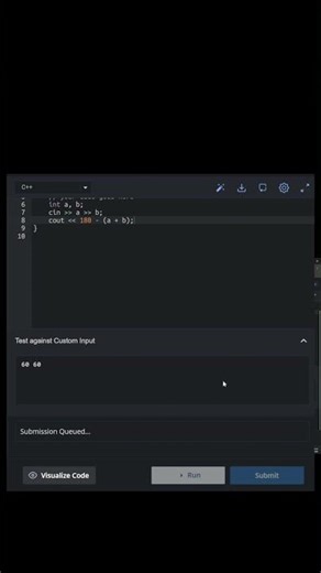 C++ Program: Find the 3rd Angle of a Triangle