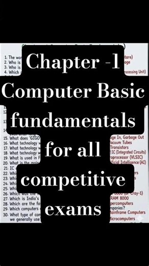 💻 Chapter 1: Computer Basic Fundamentals#ComputerBasics #FundamentalsOfComputer #GKCompute