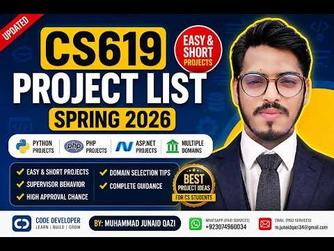 Easy Project List of CS619 Spring 2026 | Easy & Short Final Year Project Ideas by M Junaid Qazi