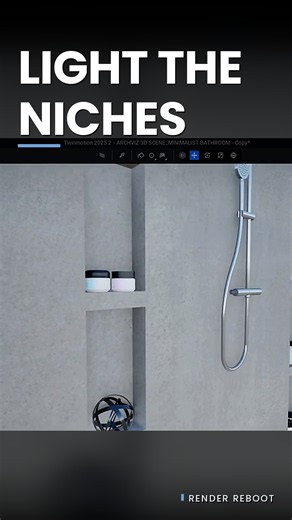 Light Your Shower Niches in Twinmotion #renderreboot #twinmotion #revit #architecture