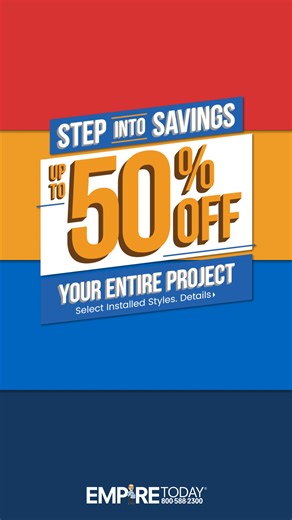 🏠 Dream floors on a budget? 💡 For a limited time, transform your space with up to 50% off your ENTIRE PROJECT! | Empire Today