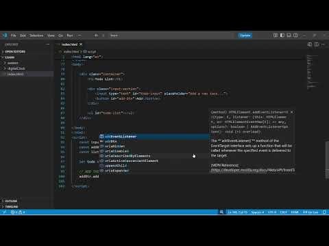Build a Todo List App with Vanilla JavaScript (CRUD + Local Storage)