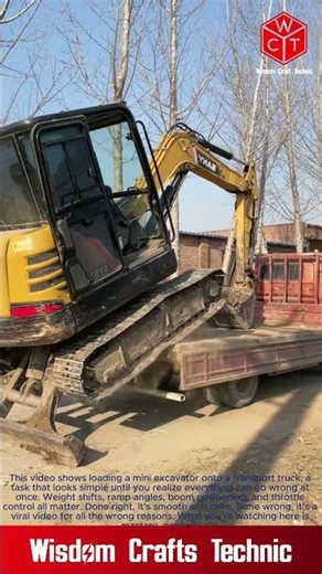 MASTERING Heavy Equipment Transport Loading a Excavator: Getting the Mini Excavator on the Truck