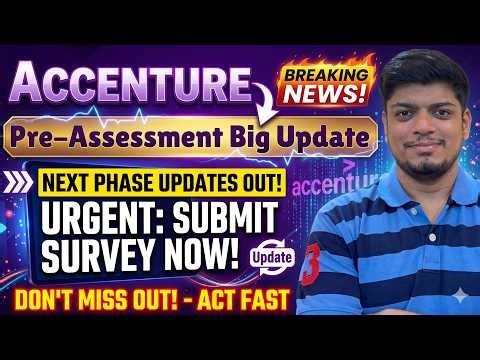 Accenture Pre-Assessment New Survey Mail | Accenture Onboarding & Training Updates | Accenture News