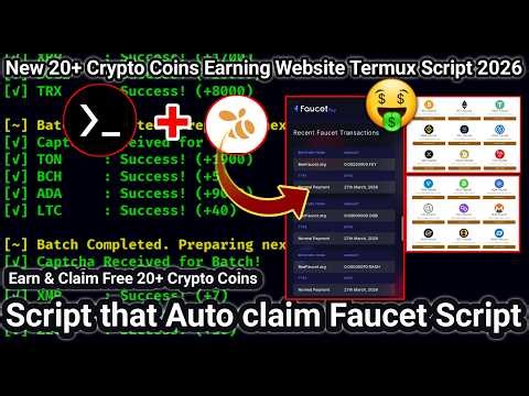 Nuyul 20 Crypto Coins Earning Website Script - Auto Claim Faucet Via Termux - Earn & Claim Free 2026