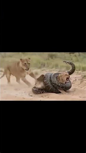 Python vs Baby Lion