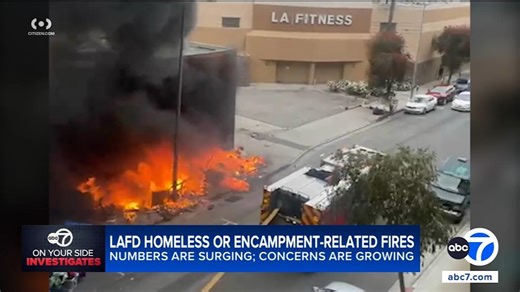 Homeless-related fires noticeably increased in LA, new data shows