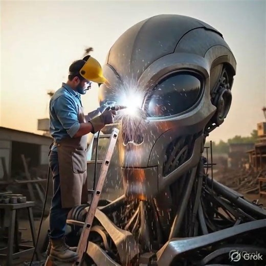 I Built a Massive Alien Statue From Iron#ai#alien #shorts #sora