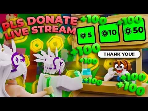 🔴FREE ROBUX GIVEAWAY up to 100 robux!! PLS DONATE LIVESTREAM and play with Viewers day 573