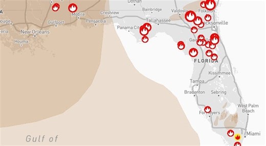 Florida wildfire map shows over 100 active fires Tuesday. Here's where