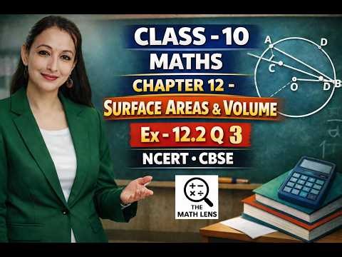 Class 10 Ch 12 MATHS | SURFACE AEAS & VOLUME, Ex 12.2 Q 3, NCERT, CBSE, #mamtasharmathemathlens