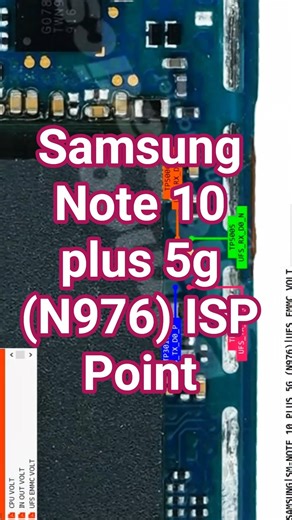 Samsung Note 10 Plus 5G N976 ISP Point | UFS Pinout Easy Solution 🔧📱 #shorts