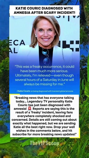 Katie Couric's "Freaky" Incident Leaves Her With Amnesia! #popculture