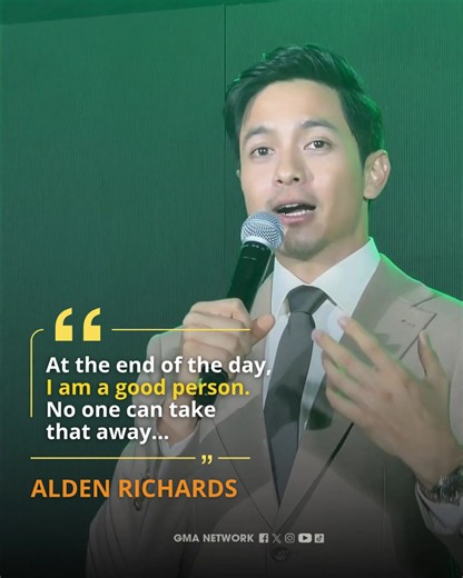 "I AM A GOOD PERSON." 🤍 Asia’s Multimedia Star #AldenRichards deliver... | Alden Richards