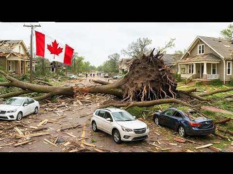 Chaos in London, Ontario !⛈️Tornado Like Violent Storms Uproot Trees, Cut Power & Widespread Damage