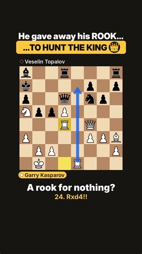 Kasparov's Immortal: he gave away his ROOK to hunt the king 👑 Kasparov vs Topalov 1999
