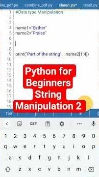 Python for Beginners| String Manipulation 2