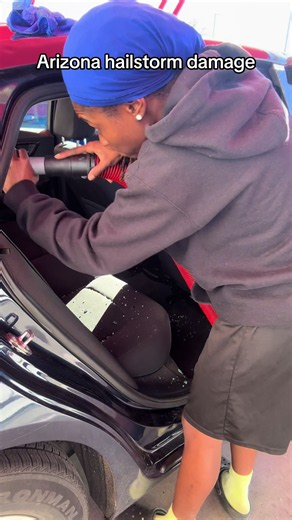 Arizona hailstorm damage: windshield and hail damage examples