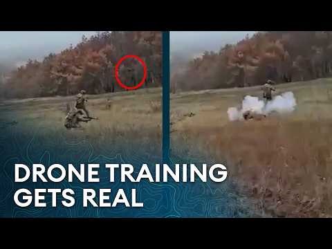 The footage that reveals Ukraine's ultra realistic battlefield drone training