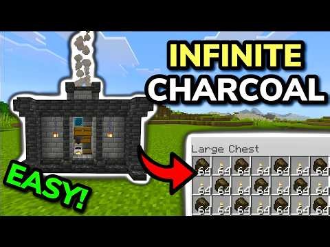 YOU NEED TO MAKE THIS EASIEST AUTOMATIC CHARCOAL FARM in Minecraft Bedrock and Java 26.1+